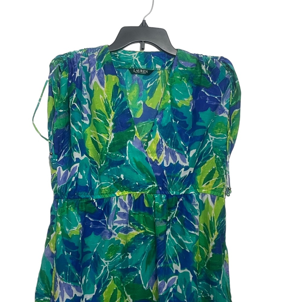 Ralph Lauren One Size Semi Sheer Sleeveless Floral Dress Cover Up - Picture 4 of 6